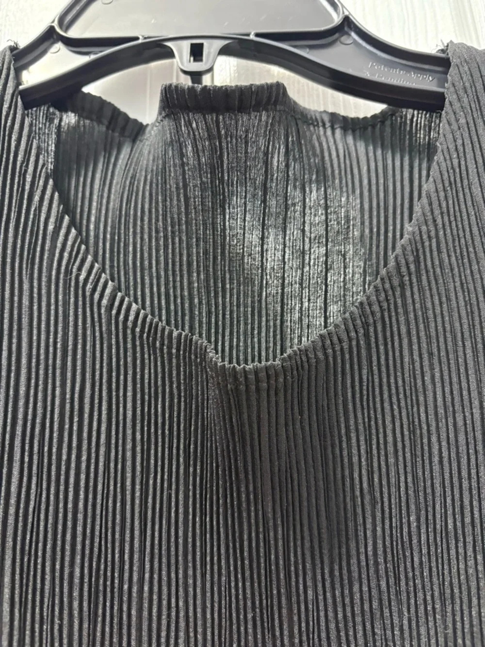Unbranded Isse Miyake Style Black Pleated Cap-Sleeve Dress Abstract Print Dress - Picture 3 of 16